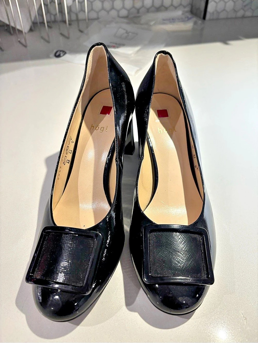 högl Black Buckle Heels